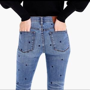 J.Crew Polk Dot Toothpick Jeans